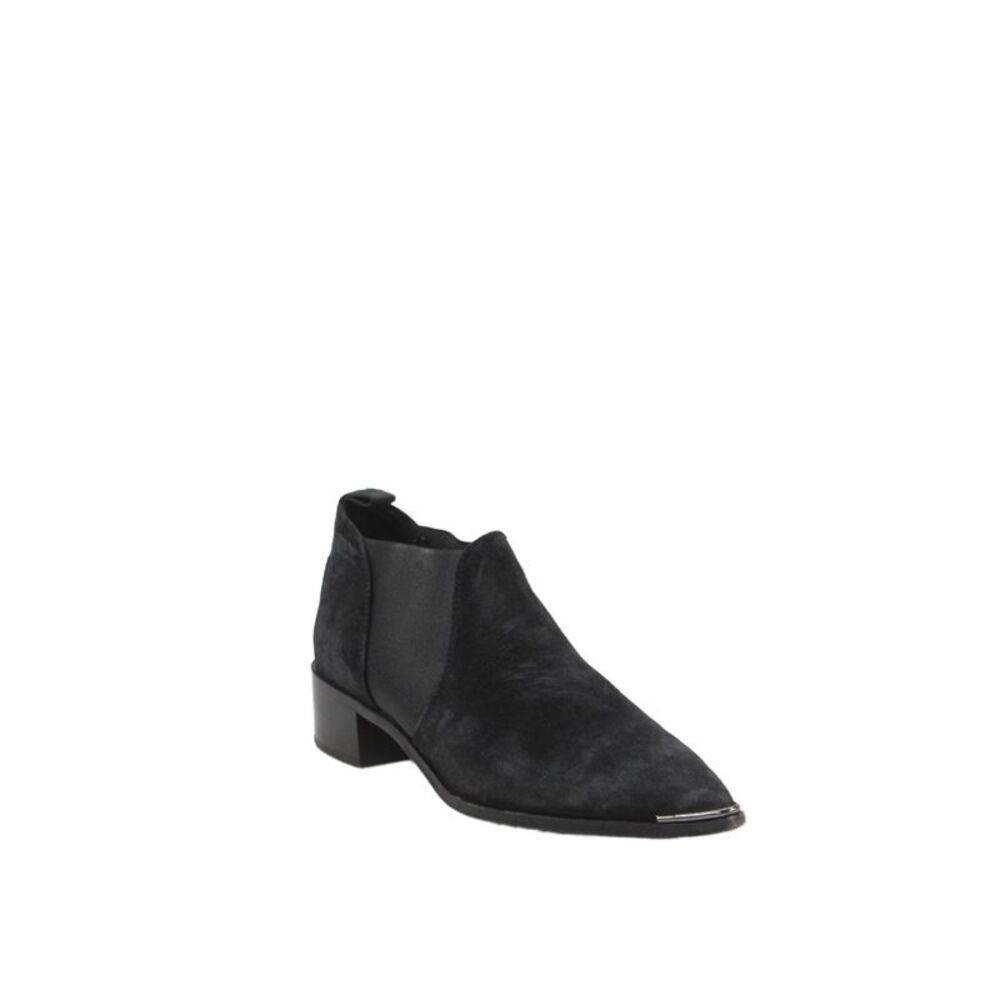 ACNE Studios Womens Suede Stretch Inset Pointed Toe Ankle Boots Black Size 37 7